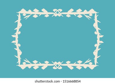 Splendid floral vector frame isolated. For infographics, menu, wedding invitation, kids photo frame. Place for text or drawing. Named layers.