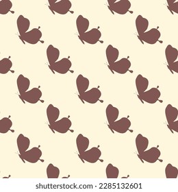 Splendid square tile adorned with a captivating animal artwork. Seamless pattern with butterfly side shape on moccasin background. Design for a car decal featuring an animal sketch.