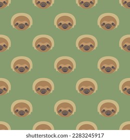 Splendid square tile showcasing a whimsical animal engraving. Seamless pattern with sloth on dollar bill background. Design for a tote bag with an animal drawing.