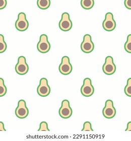 Splendid square tile showcasing a whimsical food engraving. Seamless pattern with avocado on white smoke background. Design for websites to create a sense of trust.