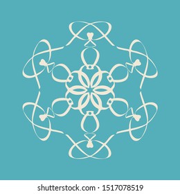 Splendid vector ornament. Isolated. For lace shop, textile deco, tailor magazine cover, cup design, abstract nature science infographic element, pharmacy, flower shop interior and other.