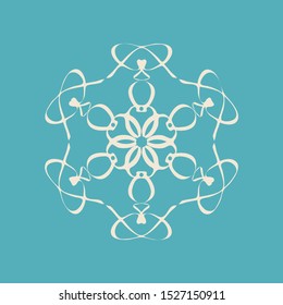 Splendid vector ornament, isolated. Layers with sepated lines. Artistic pattern for textile design. Adorning element for cookware, tag, product package, catalogue.