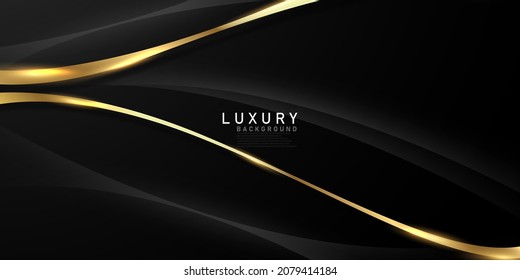 the splendor of luxury black gold poster on abstract background with dynamic