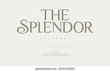 Esplendor tipografia beleza moda elegante minimalista serif italic fontes decorativo casamento vintage retro logos. Logotipo de fonte de luxo mínimo alfabeto. Ilustração vetorial