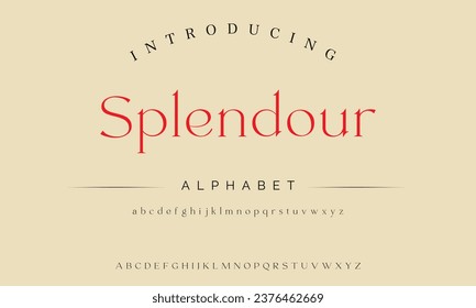 Splendour the luxury type elegant font and glamour alphabet vector set