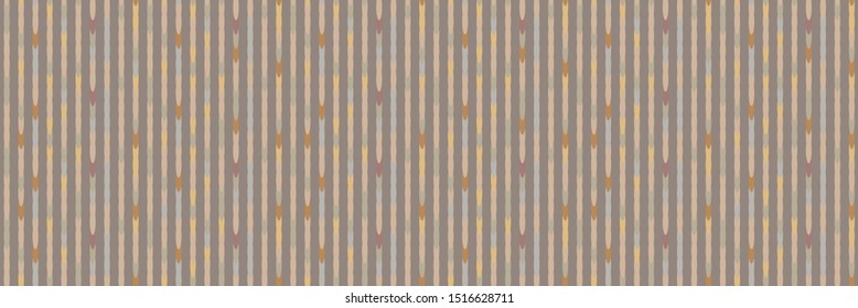 Spliced stripe geometric variegated border background. Seamless pattern with woven dye broken stripe. Homespun geometric blend. Trendy digital disrupted glitch ribbon trim edge. Muted spice color