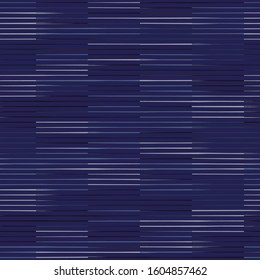 Spliced vector broken stripe texture. Variegated mottled check grid line background. Seamless rough grunge pattern. Distorted masculine shirting all over print. Fashion textile disrupted glitch repeat