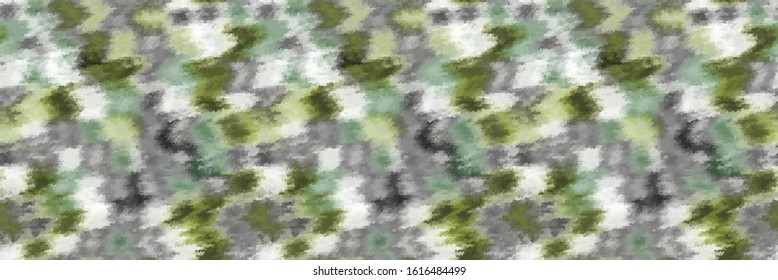 Spliced vector camouflage marl border texture. Variegated mottled ribbon trim. Seamless camo heather pattern. Modern distorted masculine textile trim. Military green fashion disrupted glitch edge.