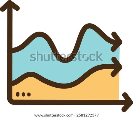 Spline chart vector doodle illustration and graphic