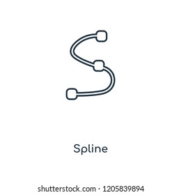 Spline concept line icon. Linear Spline concept outline symbol design. This simple element illustration can be used for web and mobile UI/UX.