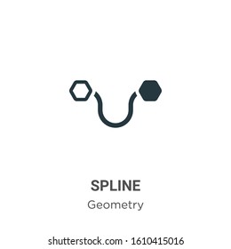 Spline glyph icon vector on white background. Flat vector spline icon symbol sign from modern geometry collection for mobile concept and web apps design.