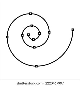 Spline Icon, Geometric Mathematics Drawing Icon Vector Art Illustration