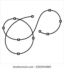 Icono De Spline, Matemáticas Geométricas Icono De Dibujo Vector Ilustración De Arte