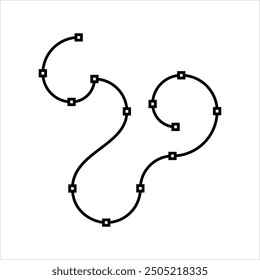 Spline Icon, Geometric Mathematics Drawing Icon Vector Art Illustration