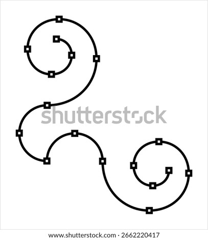 Spline Icon, Geometric Mathematics Drawing Icon Vector Art Illustration