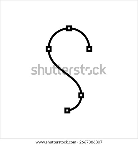 Spline Icon, Geometric Mathematics Drawing Icon Vector Art Illustration