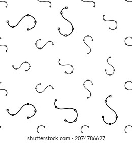 Spline Icon Seamless Pattern, Geometric Mathematics Drawing Icon Vector Art Illustration