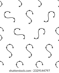 Spline Icon Seamless Pattern, Geometric Mathematics Drawing Icon Vector Art Illustration