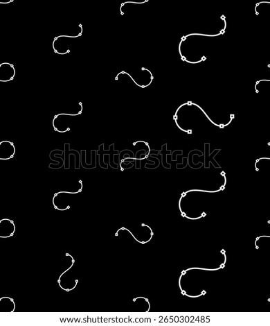 Spline Icon Seamless Pattern, Geometric Mathematics Drawing Icon Vector Art Illustration