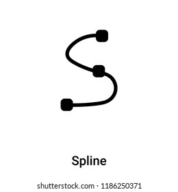 Spline icon vector isolated on white background, logo concept of Spline sign on transparent background, filled black symbol