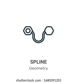 Spline outline vector icon. Thin line black spline icon, flat vector simple element illustration from editable geometry concept isolated stroke on white background