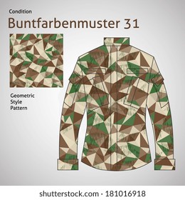 Splinter, geometric triangle tile camouflage pattern.