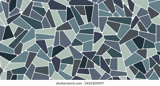 Fondo de suelo de pavimento de mosaico de astilla o baldosa de piedra, patrón de Vector. Patrón de cerámica del terrazo para la baldosa del pavimento o el suelo y la decoración interior de la pared, patrón abstracto geométrico de las astillas de la piedra del mosaico