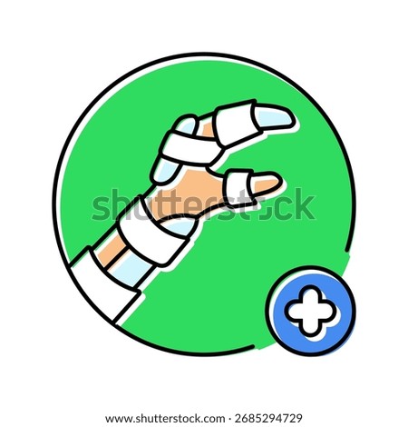 splinting limb first aid color icon vector. splinting limb first aid sign. isolated symbol illustration