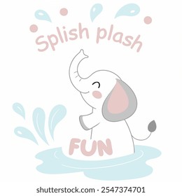 Splish Splash Divertimento: Adorável Projeto Vetorial Tempo Banho Animal