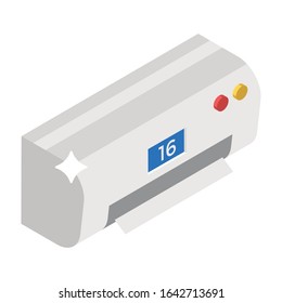 Split ac, isometric icon of air conditioner vector