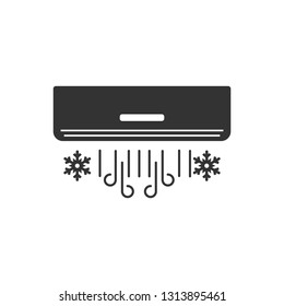 Split air conditioner icon. Vector illustration, flat design.