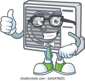 Split air conditioner successful Businessman wearing glasses