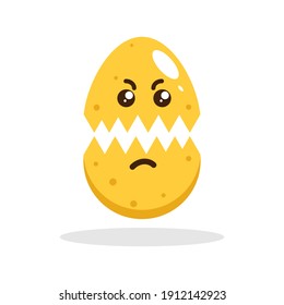 Split angry egg cute character illustration