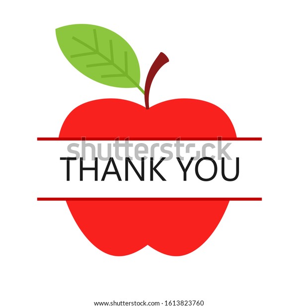 Split Apple Thank You Clipart Image Stock Vector (Royalty Free) 1613823760