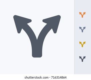 Split Arrow - Carbon Icons. A Professional, Pixel-aligned Icon.  