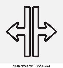Split arrow icon vector illustration in line style, use for website mobile app presentation