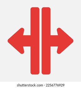 Split arrow icon vector illustration in flat style, use for website mobile app presentation