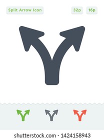 Split Arrow - Sticker Icons. A professional, pixel aligned icon.