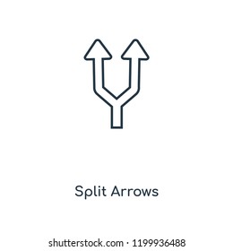 Split Arrows concept line icon. Linear Split Arrows concept outline symbol design. This simple element illustration can be used for web and mobile UI/UX.