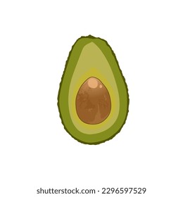 La ilustración de aguacate dividido se puede utilizar para símbolos o iconos 