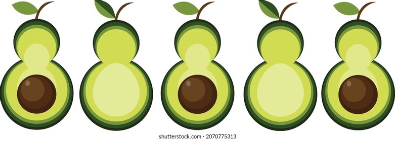 split avocado and avocado seeds. for logo posters, banners, healthy diet posters and others