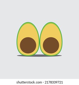 split avocado, vector logo icon