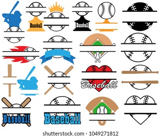 Split baseball designs. Perfect to add a name/text.