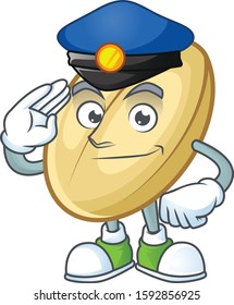 Split bean Cartoon in character a Police officer costume