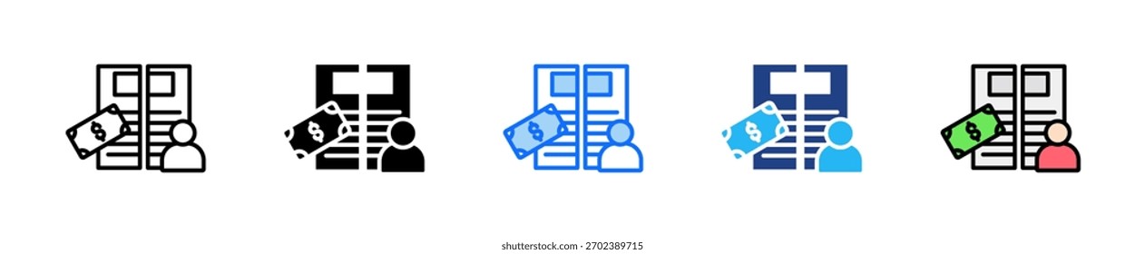 Split Bill Icon Set Multiple Style Collection