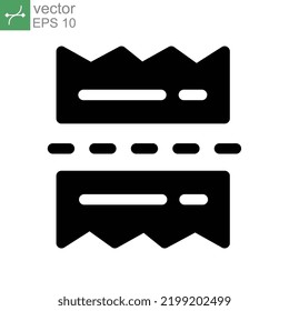 Split bill solid icon. Exchange broken Bill Paper Logo. Financial charges and Taxation Symbol. For mobile concept and web. Vector illustration design on white background. EPS 10