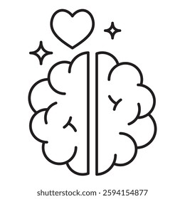 Split brain with heart symbolizing emotional intelligence