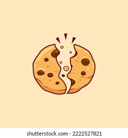 chips de chocolate dividido ilustración de galletas pastelería de refrigerio vector