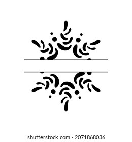 split Christmas Vector Hand drawn vintage scandinavian snowflake. Xmas decorative design element in retro style, isolated winter illustration.
