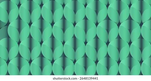 Split Circles Modern Vector Seamless Pattern Trend Turquoise Abstract Background. Halftone Art Illustration for Textile. Endless Graphic Repetitive Abstraction Classy Stylish Wallpaper Dotwork Texture
